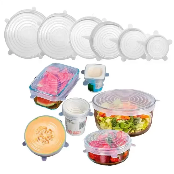 Microwave Safe Silicone Lids – Pack of 06